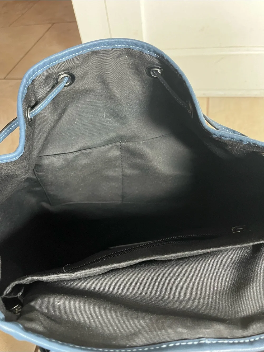 Coach Men/Womens Embossed Signature Leather Backpack in Blue